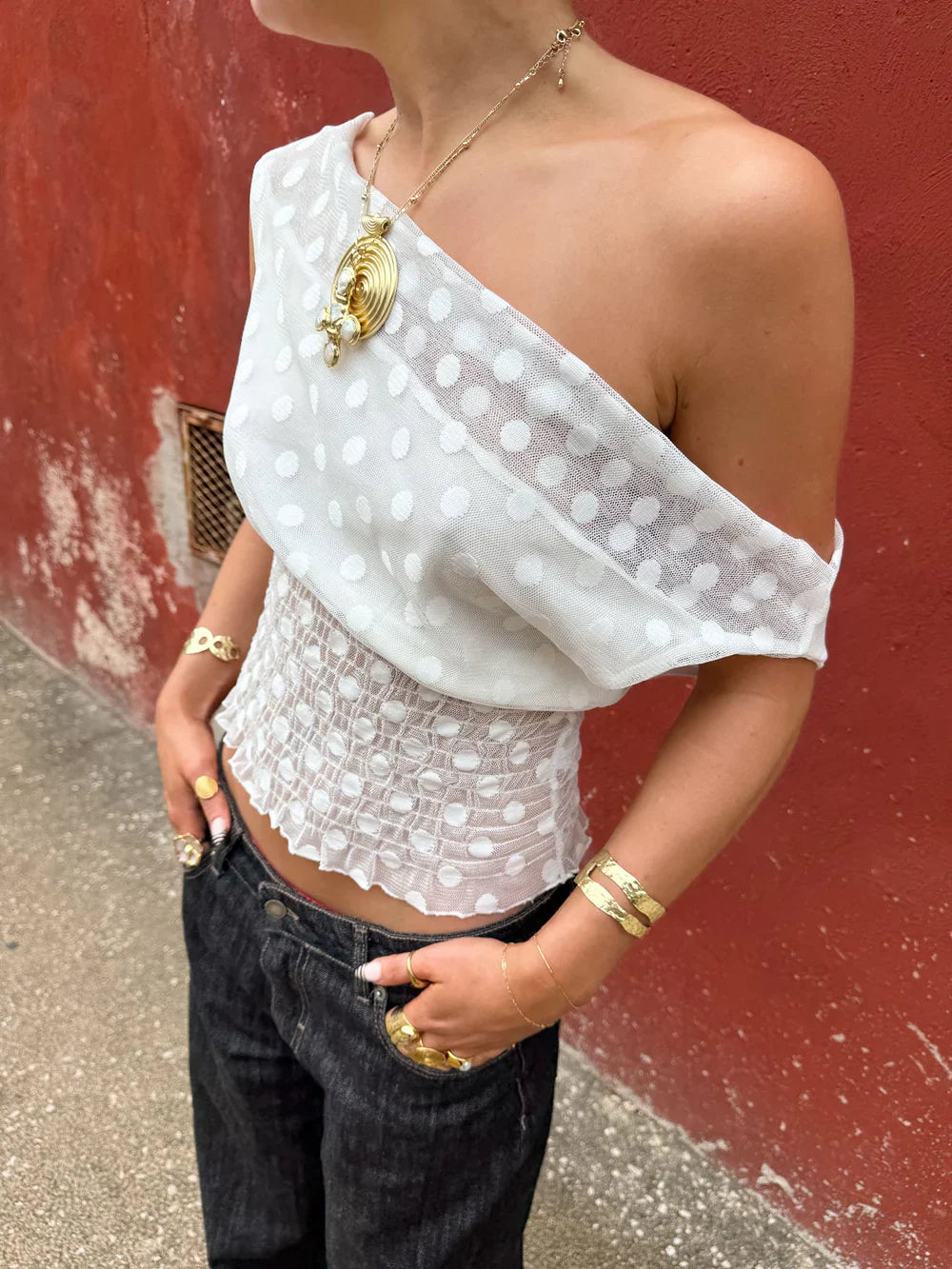 Ivory Whisper Asymmetric Top