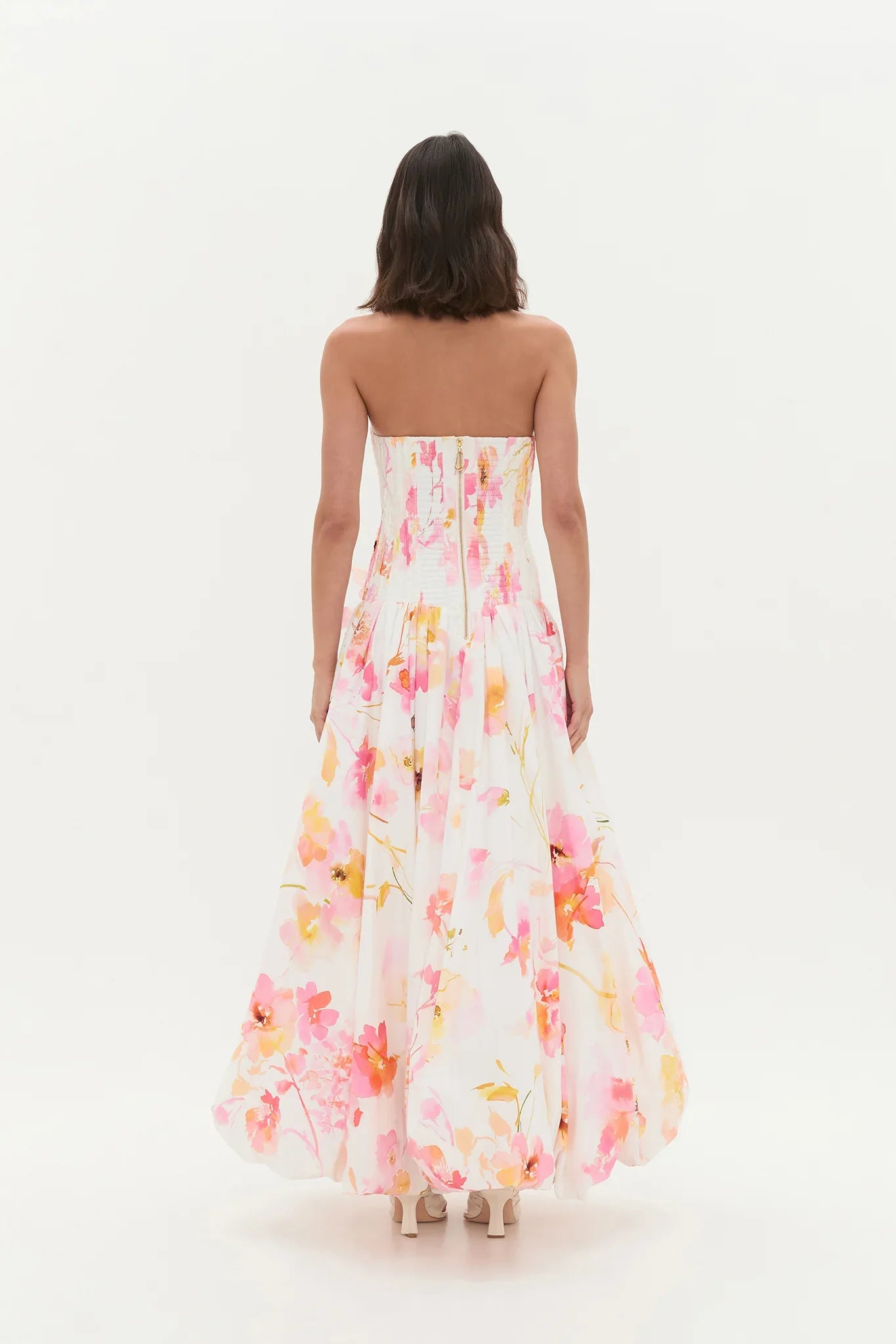 Golden Garden Strapless Gown