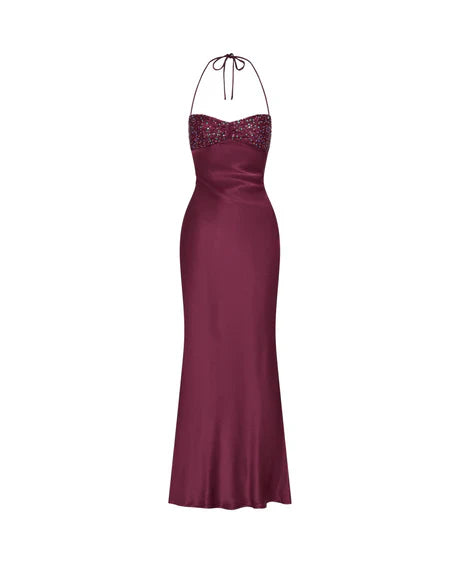 Burgundy Halo Gown