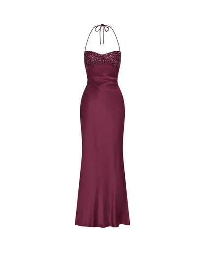 Burgundy Halo Gown