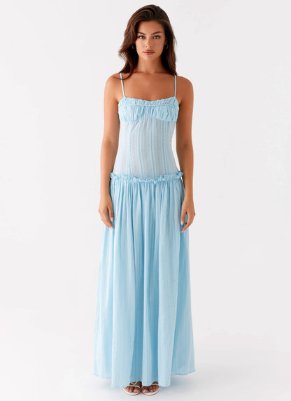 Azure Haven Tiered Maxi Dress