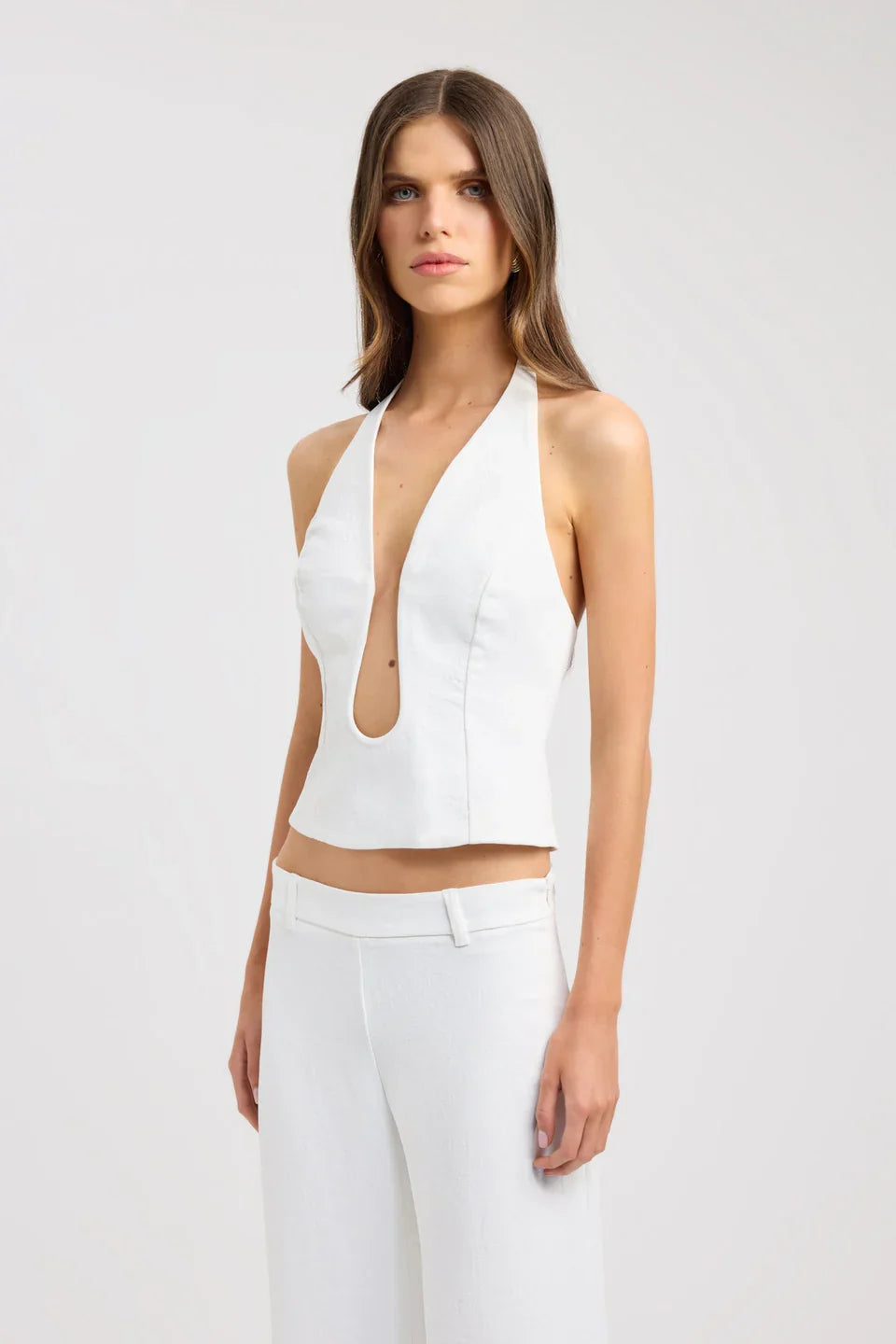 Ivory Contour Halter Top