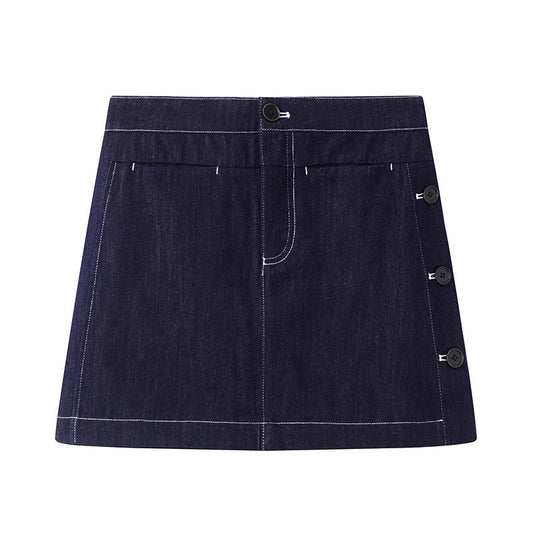 Midnight Edge Denim Mini Skirt