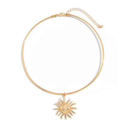 Soléa Vintage Sun Pendant Necklace