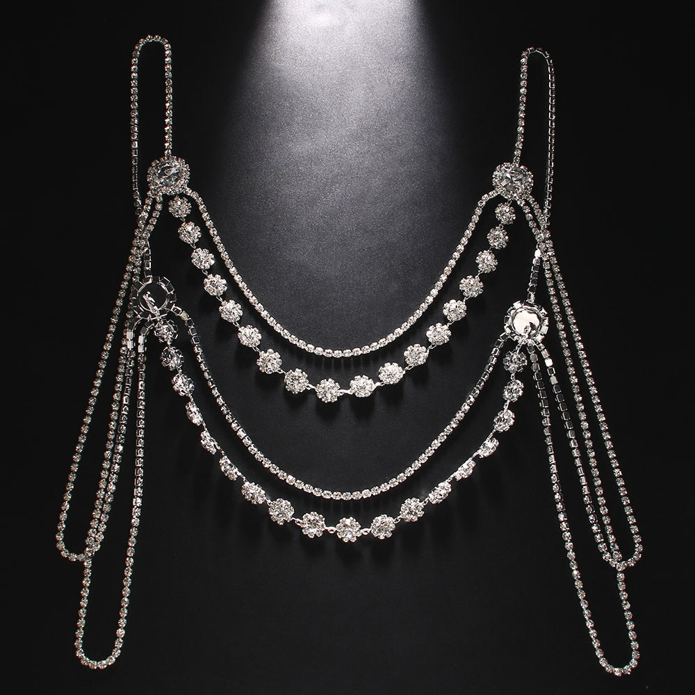 Rhinestone Tassel Shoulder Chain – Glam Dress Accessory