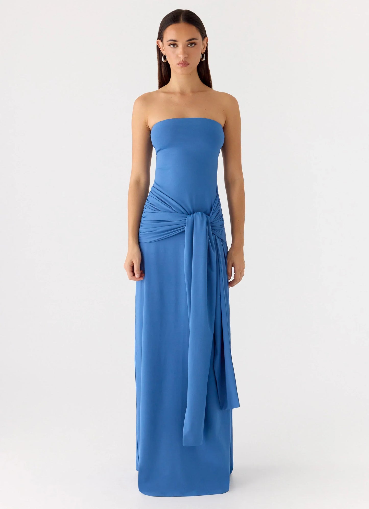 Azure Sculpt Strapless Gown