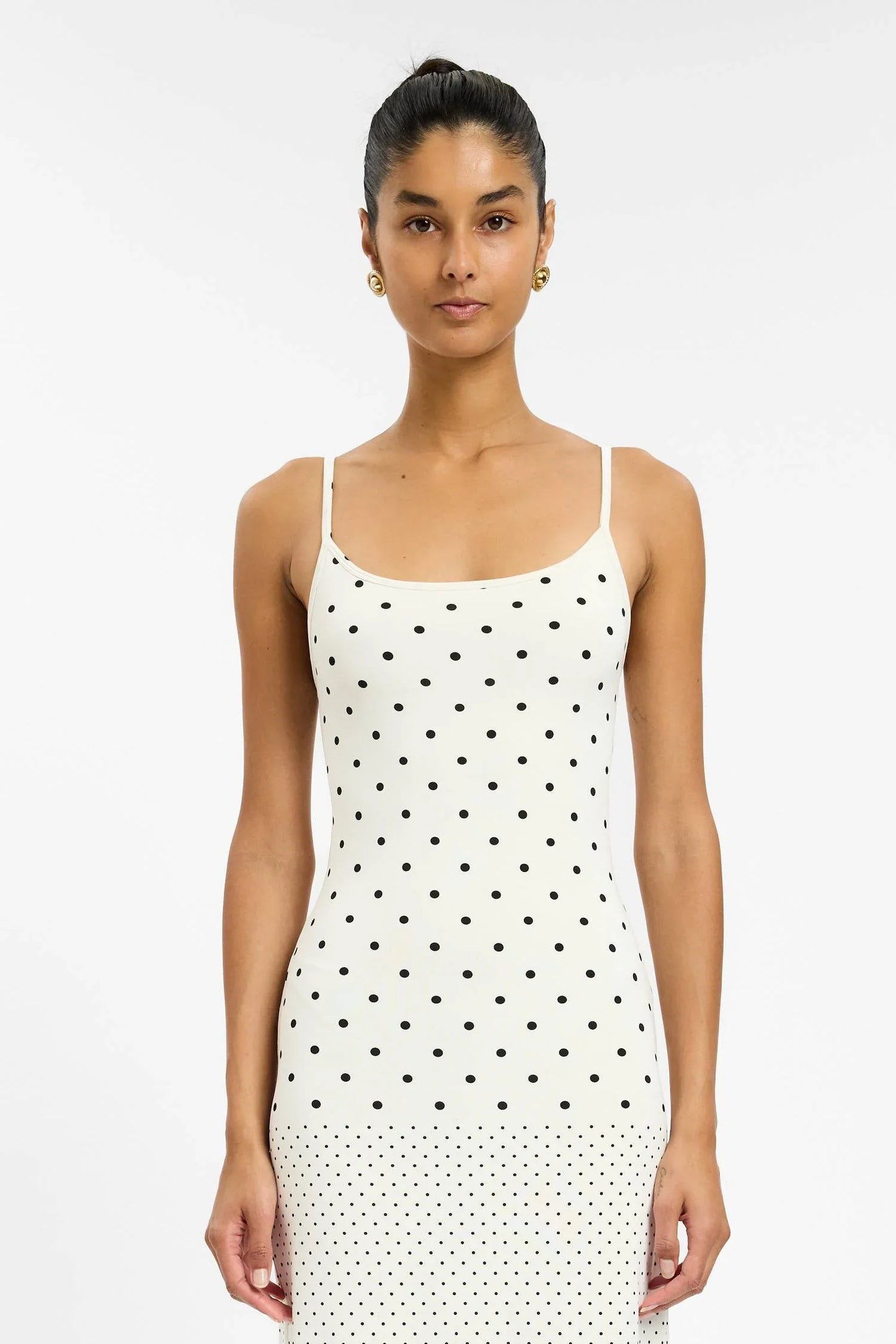 Slip Dress | White Polka