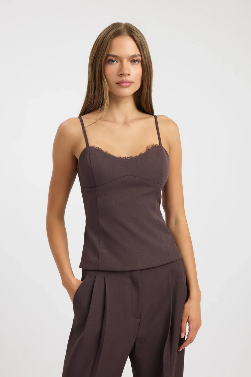 Dark Lace Corset Cami Top